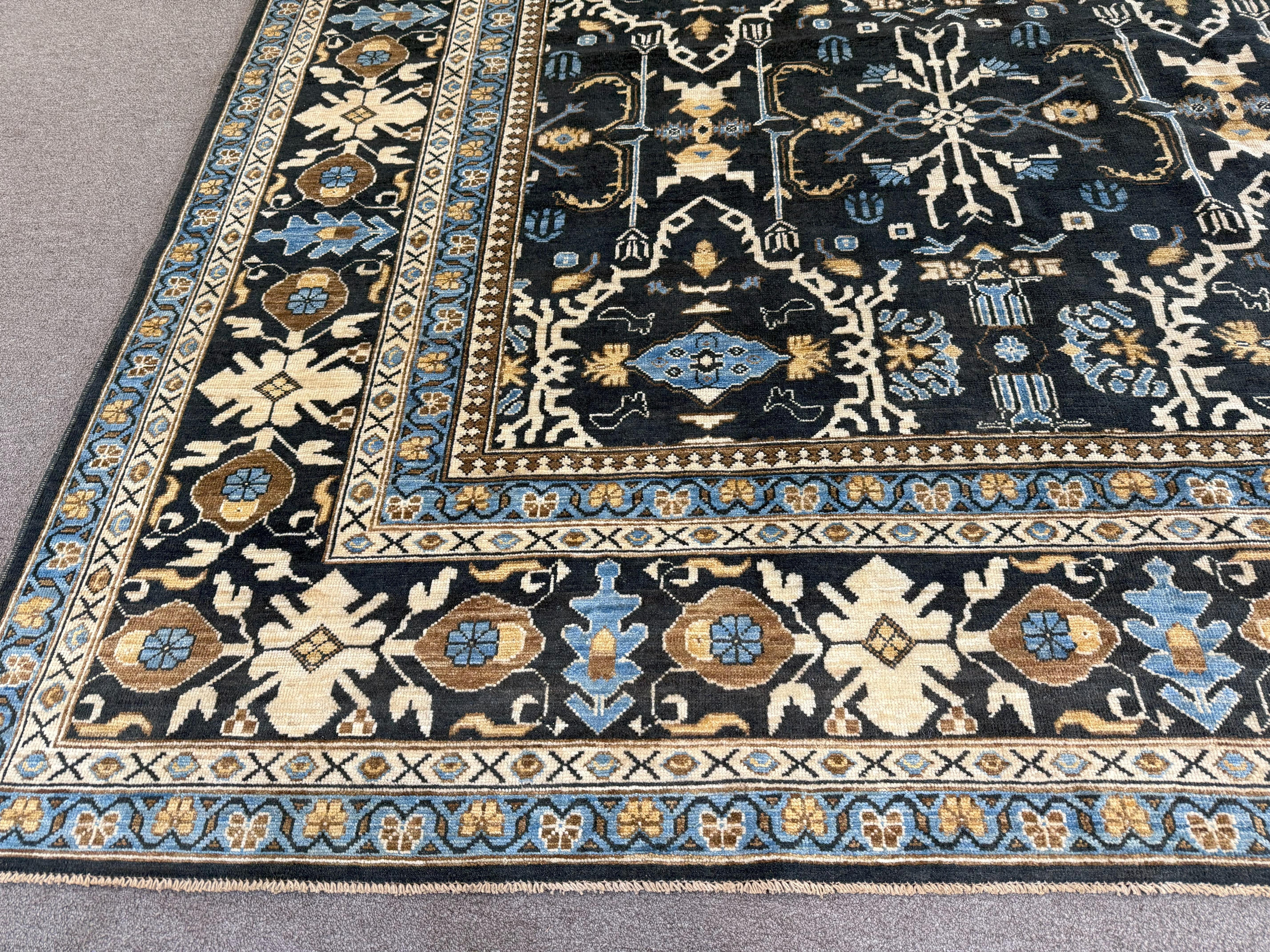 Navy Blue All-Over Traditional Design Pakistani Area Rug In New Condition For Sale In West Hollywood, CA