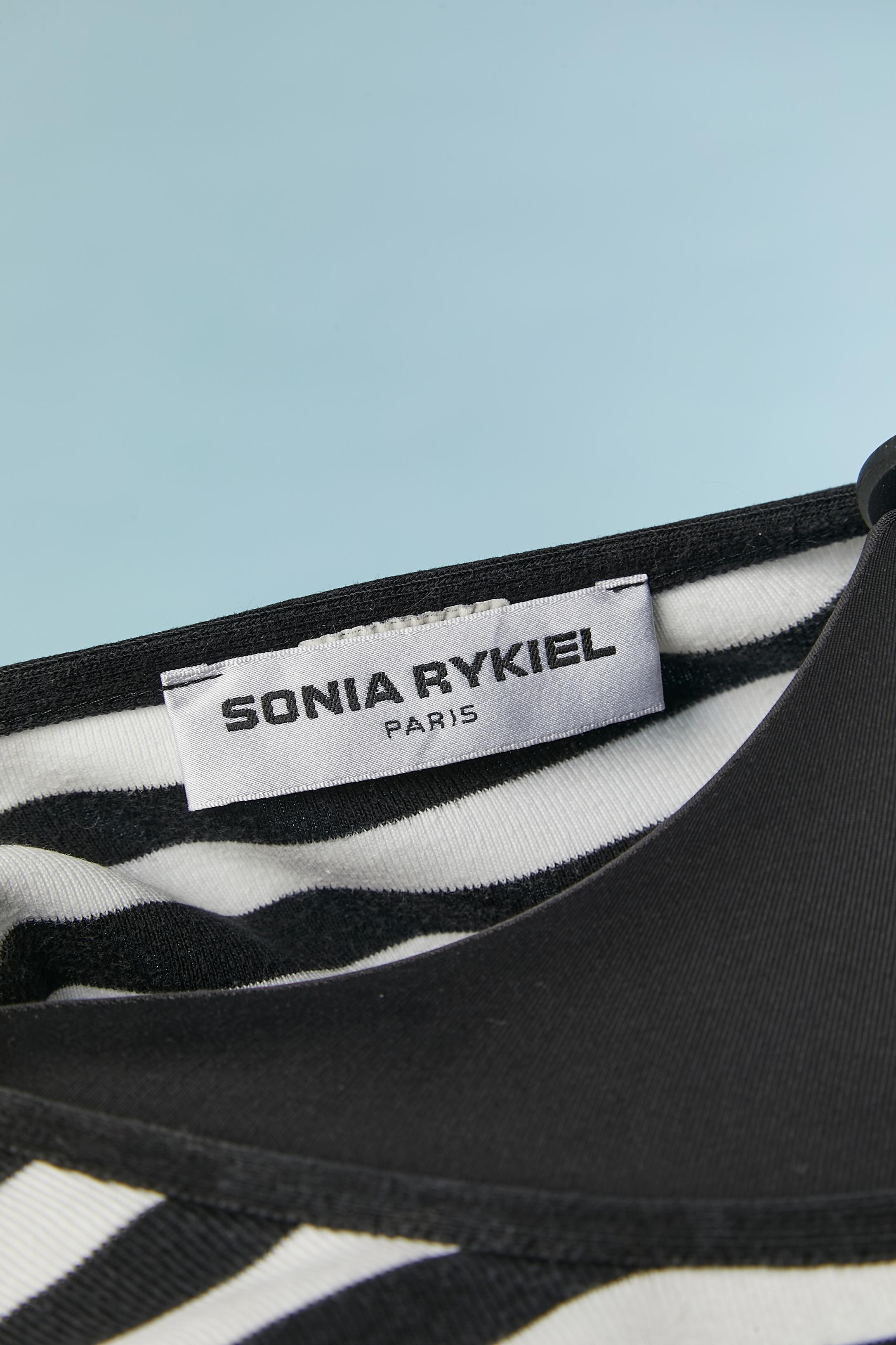 Navy blue and white striped cotton tee-shirt Sonia Rykiel For Sale 1