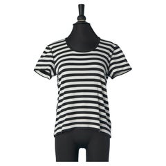 Vintage Navy blue and white striped cotton tee-shirt Sonia Rykiel