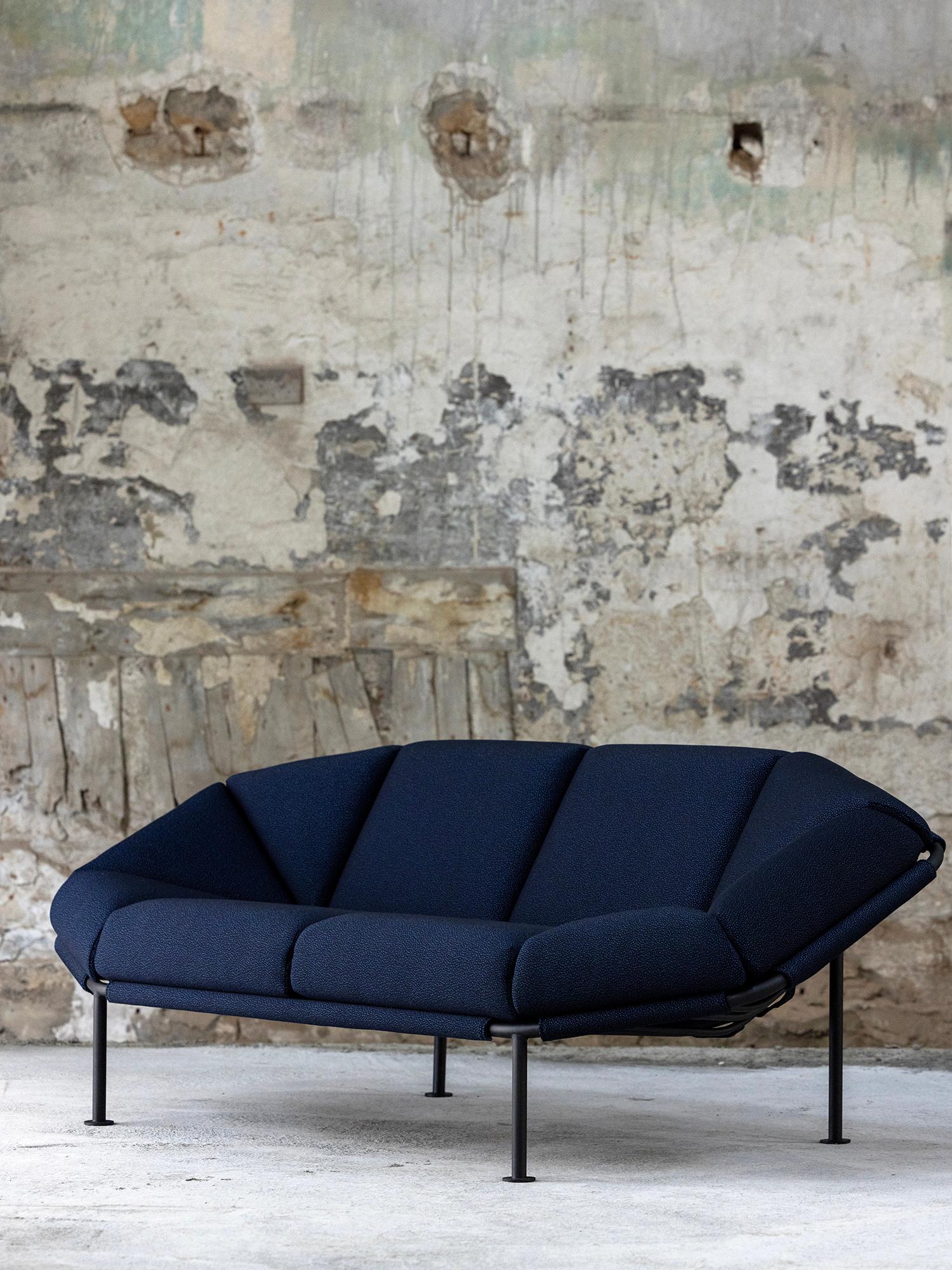 Post-Modern Navy Blue Atlas 2 Seater Sofa by Kann Design For Sale