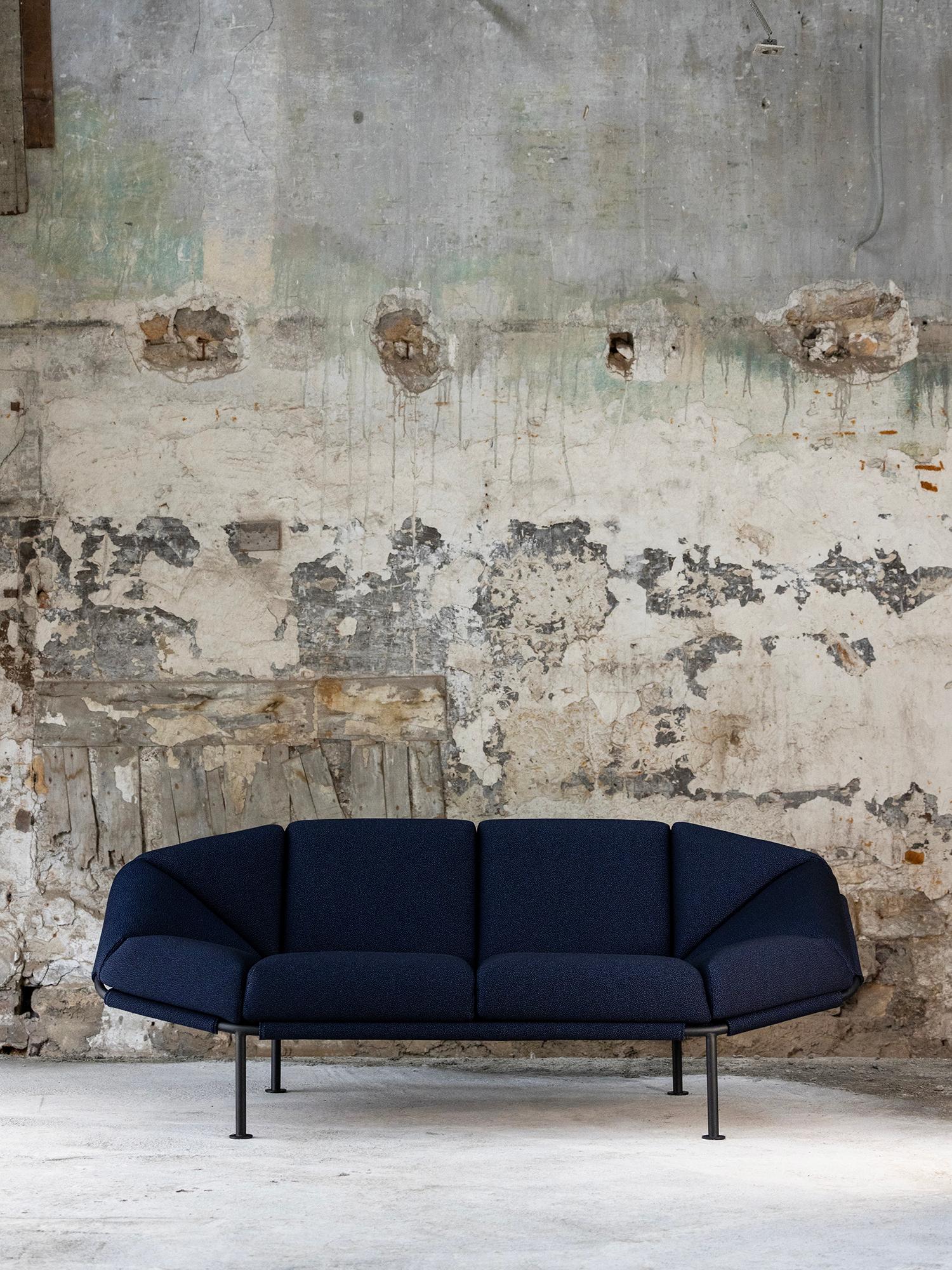 French Navy Blue Atlas 2 Seater Sofa by Kann Design For Sale