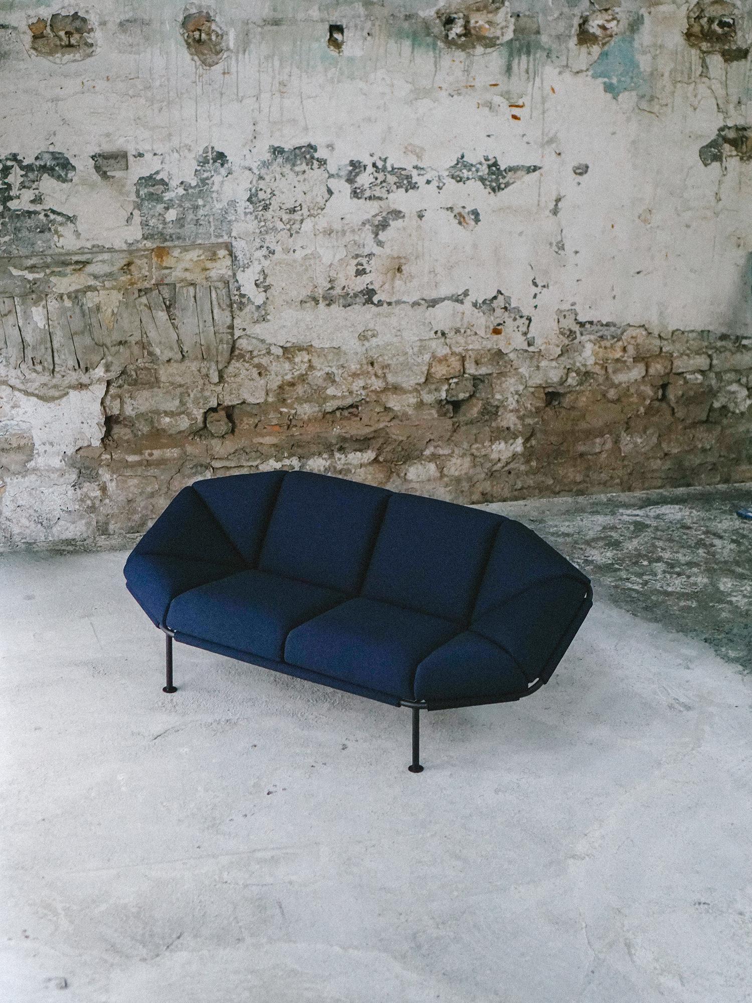 Navy Blue Atlas 2 Seater Sofa by Kann Design In New Condition For Sale In Geneve, CH