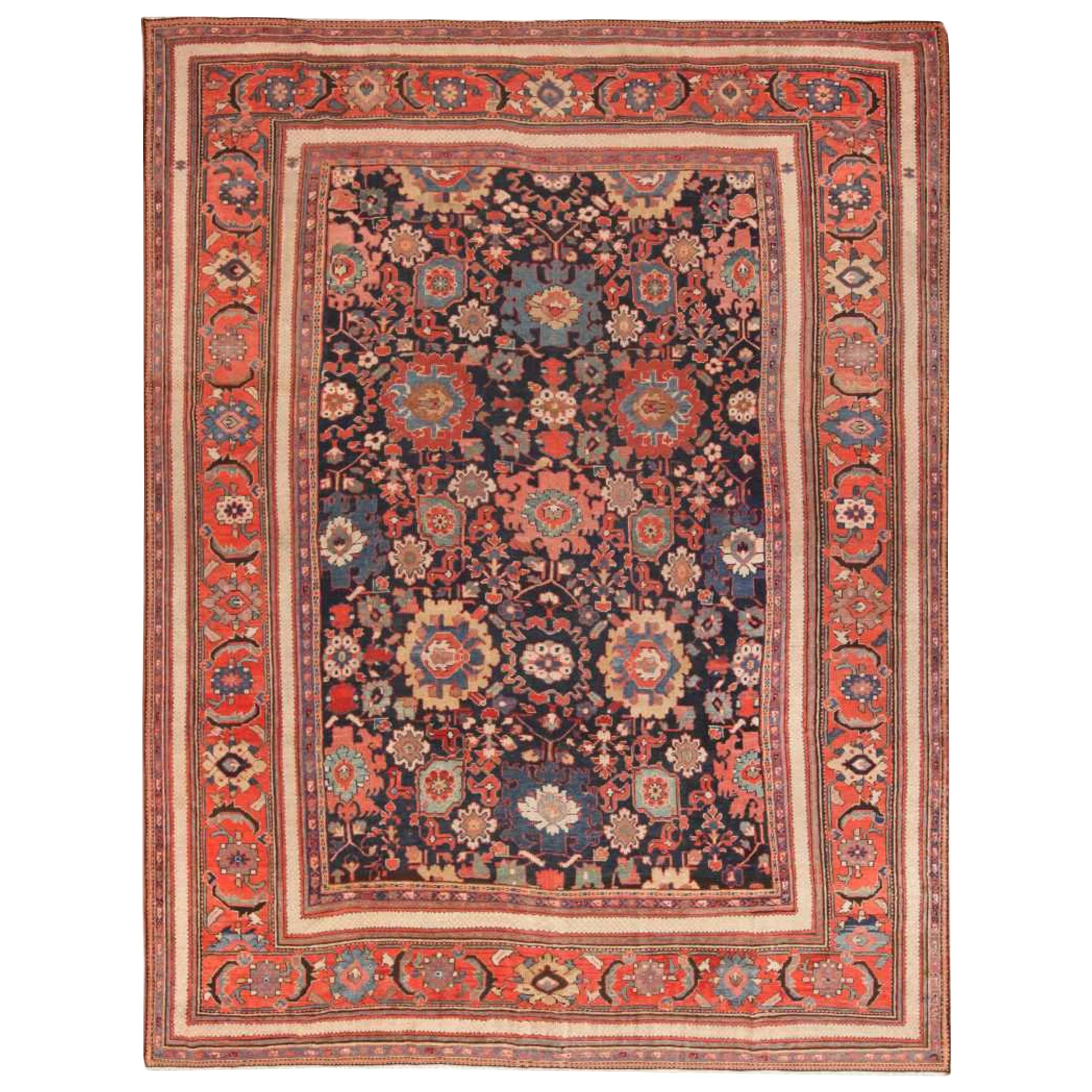 Antiker persischer Sultanabad-Teppich aus Sultanabad. Größe: 10 ft 8 in x 14 ft 2in