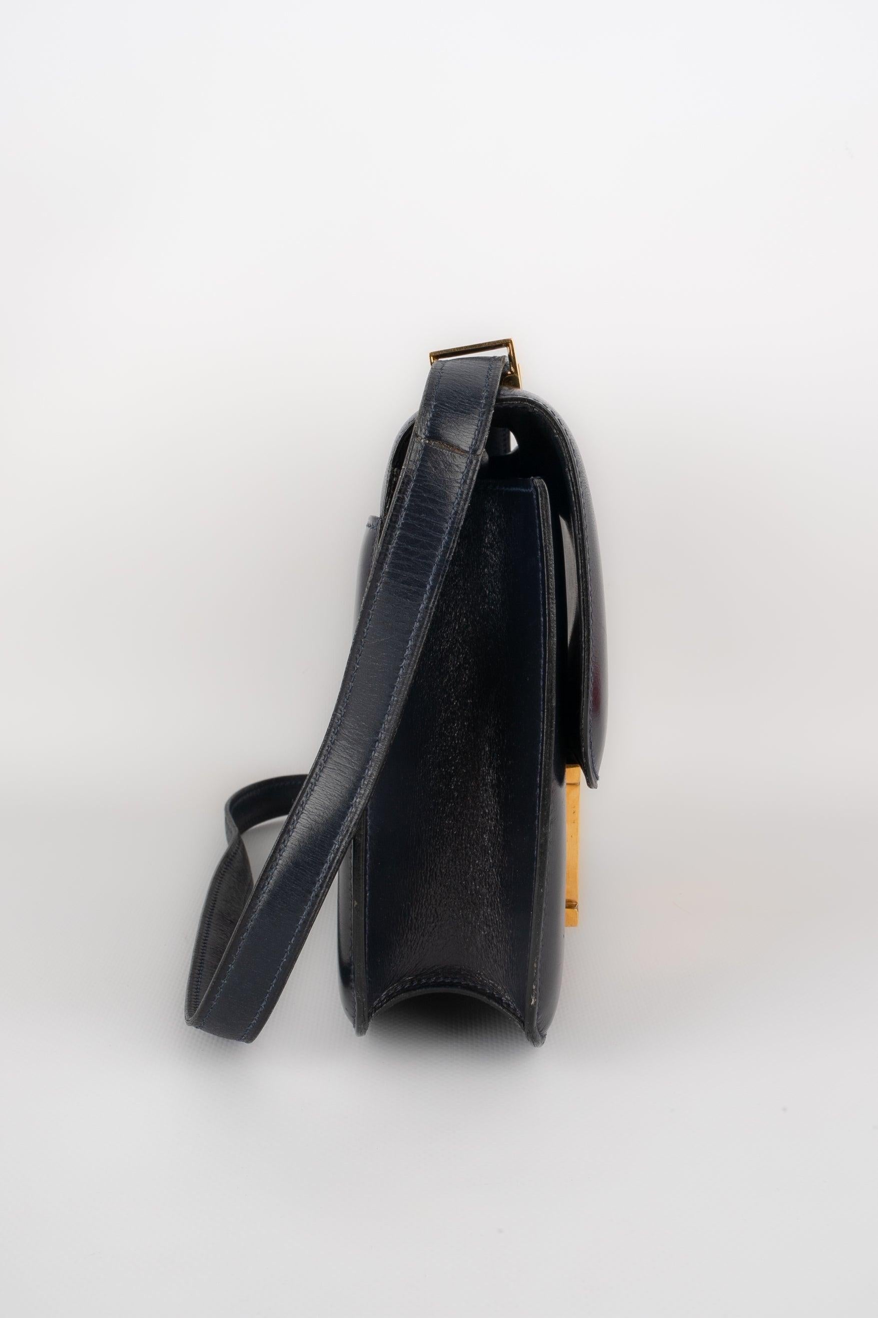 Women's Hermes Navy Blue Box Leather Constance Bag
