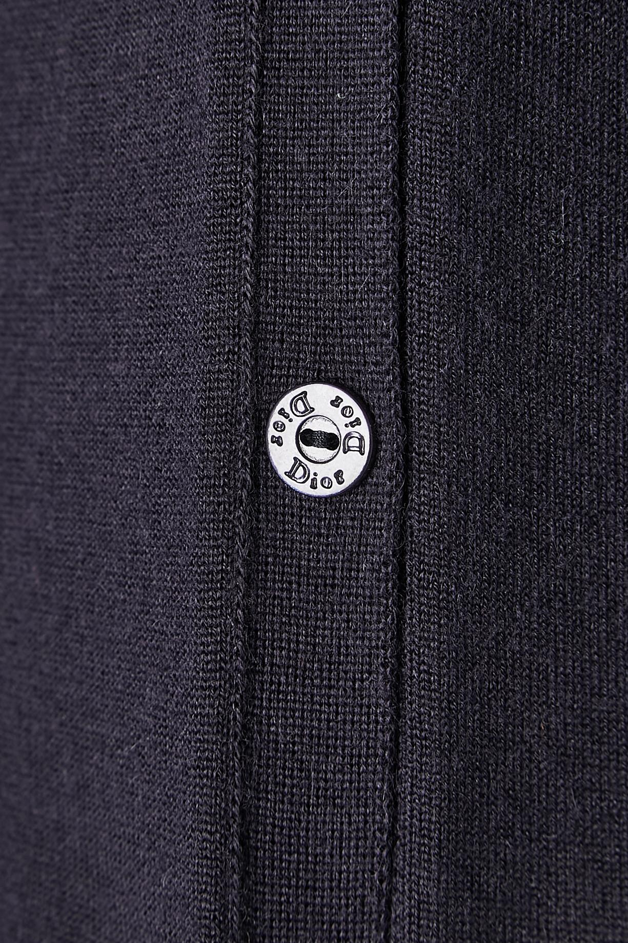 Black Navy blue cashmere cardigan with mink collar edge Christian Dior For Sale