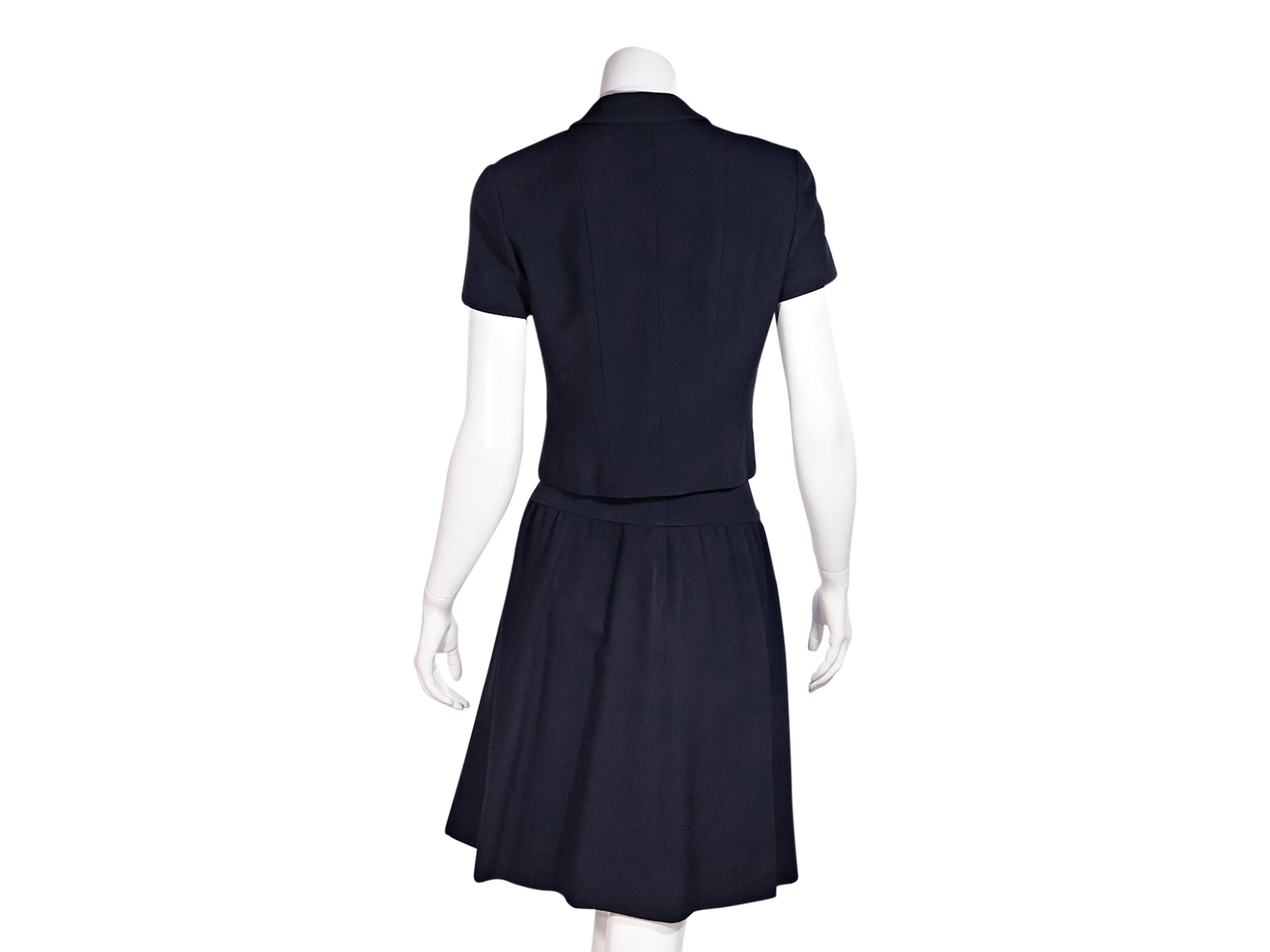 Black Chanel Navy Blue Skirt Suit Set