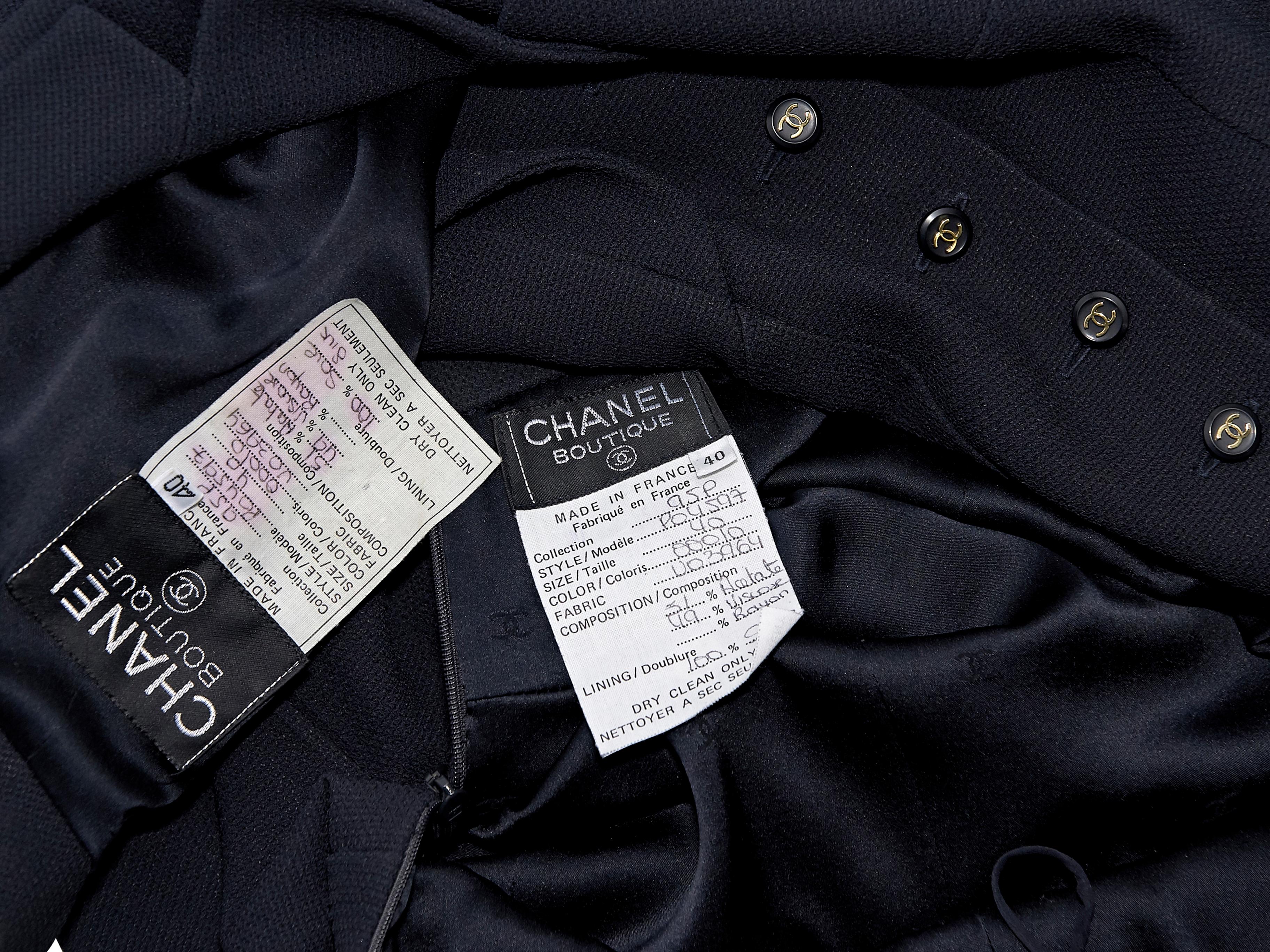 Chanel Navy Blue Skirt Suit Set 1