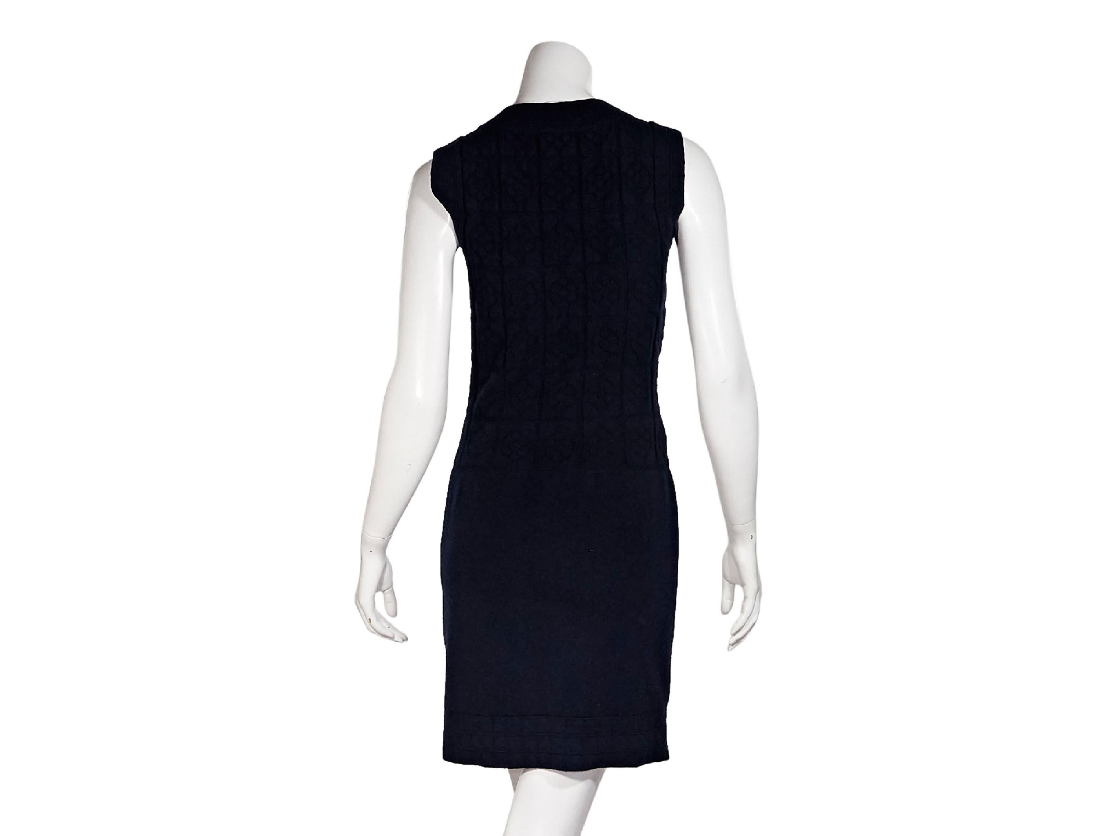 Black Navy Blue Chanel Sleeveless Knit Dress