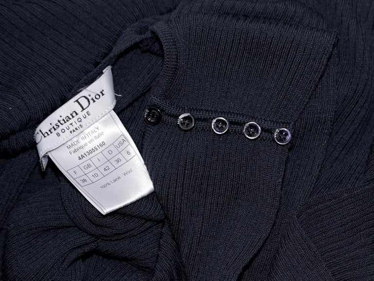 Navy Blue Christian Dior Cutout Turtleneck Sweater at 1stdibs