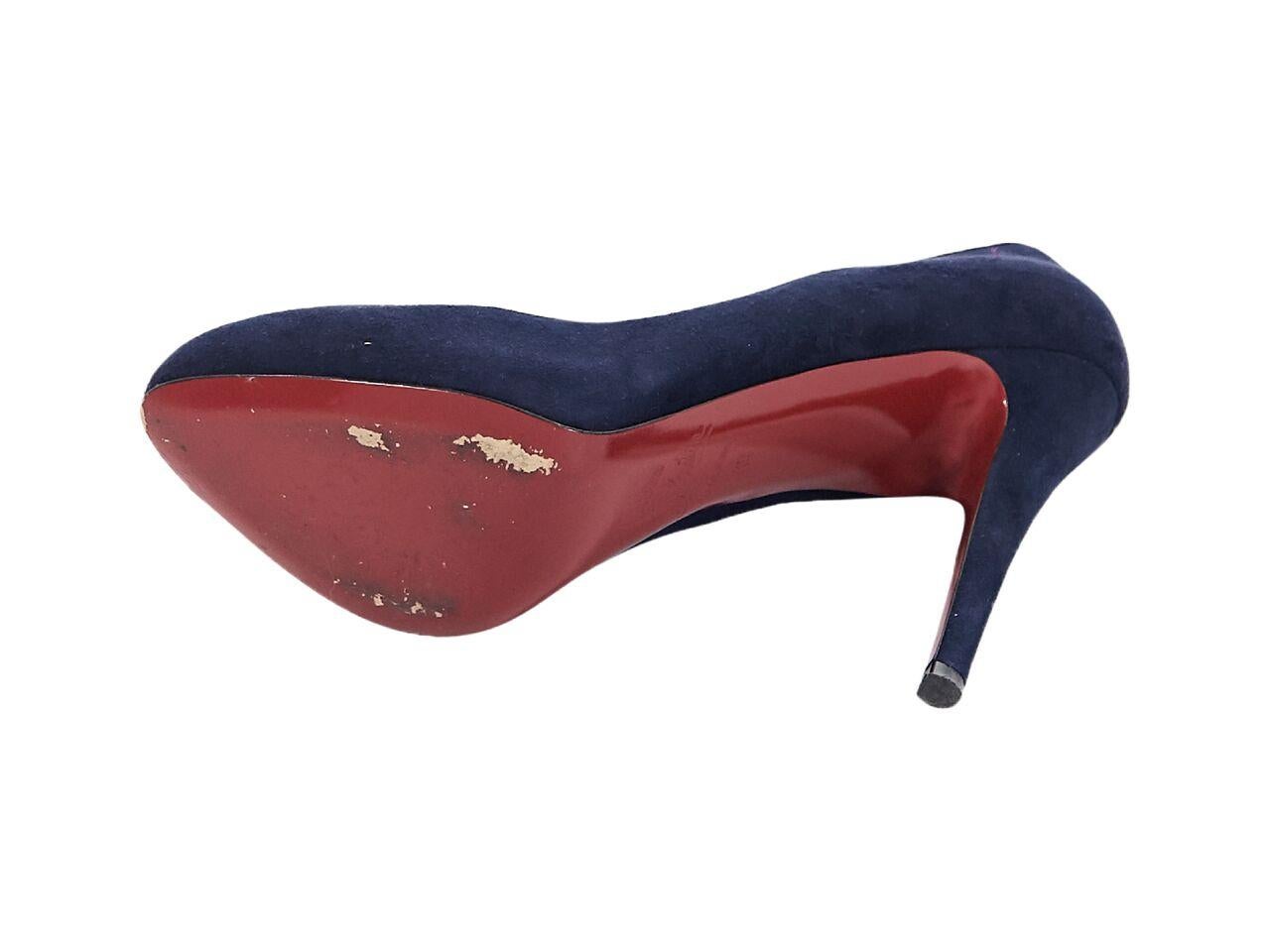 Black Navy Blue Christian Louboutin Suede Pumps