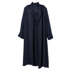 Marineblaues Ensemble aus Mantel und Kleid Junko Shimada 1980er Jahre