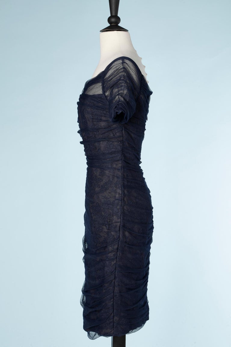 monique lhuillier navy lace dress Monique Lhuillier | Dresses | Monique Lhuillier Navy Fit And Flare Lace Dress