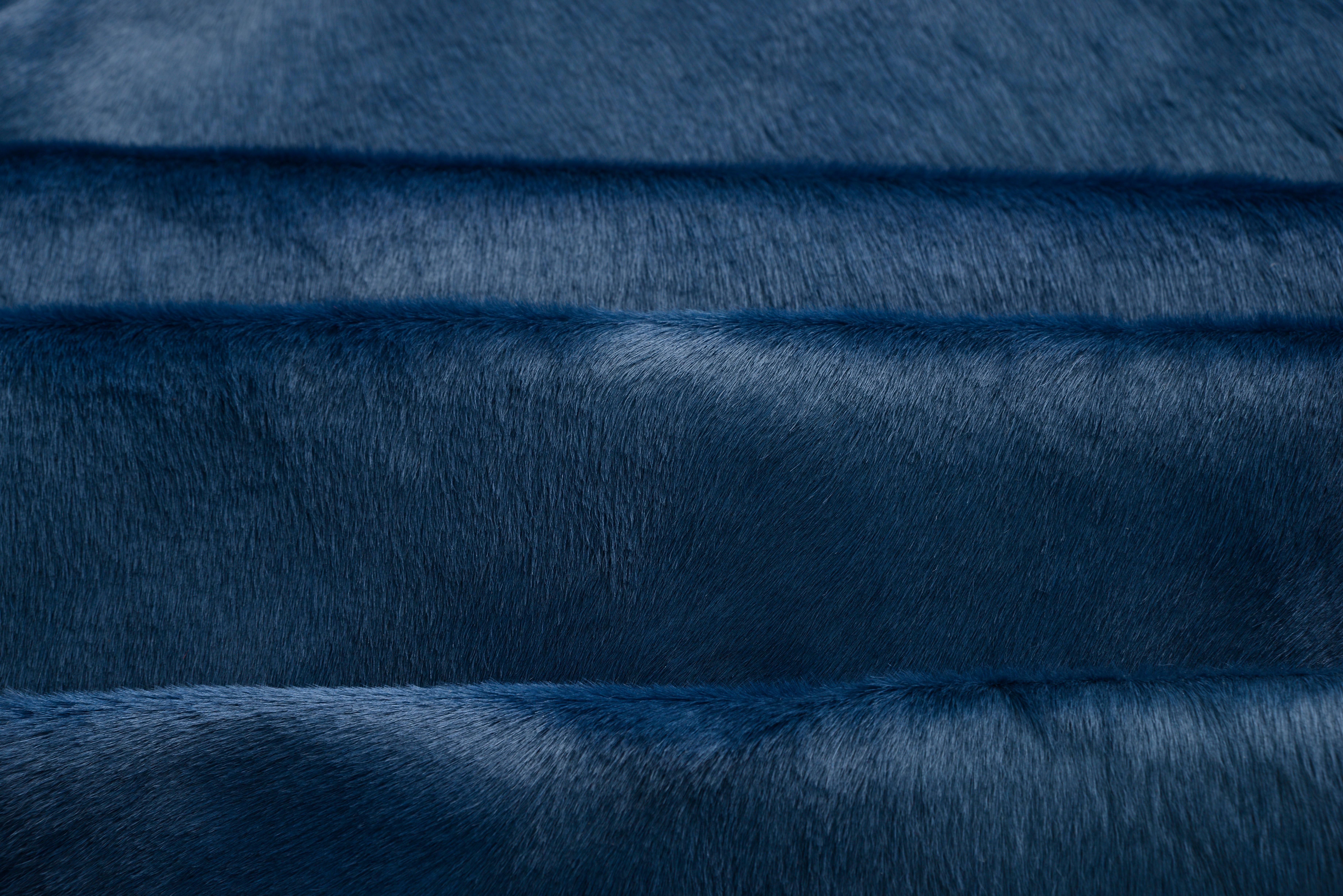 blue hide rug