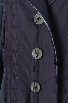 Navy blue cotton single breasted jacket ISSEY MIYAKE