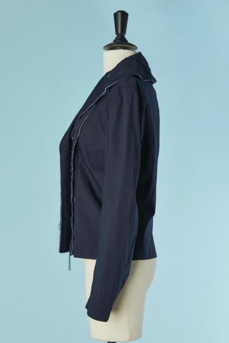 Veste en coton bleu marine à simple boutonnage ISSEY MIYAKE Excellent état - En vente à Saint-Ouen-Sur-Seine, FR