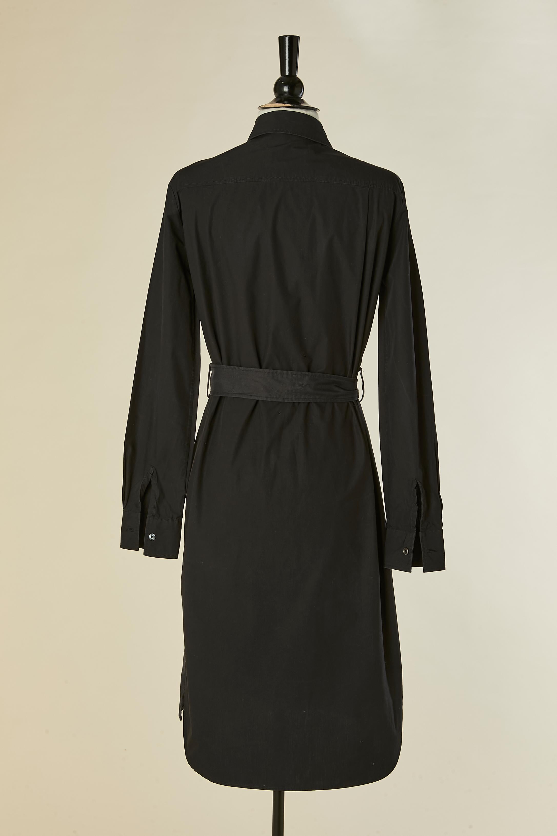 Trench in cotone blu navy con maniche a camicia nere Maison Martin Margiela 1 in vendita 1