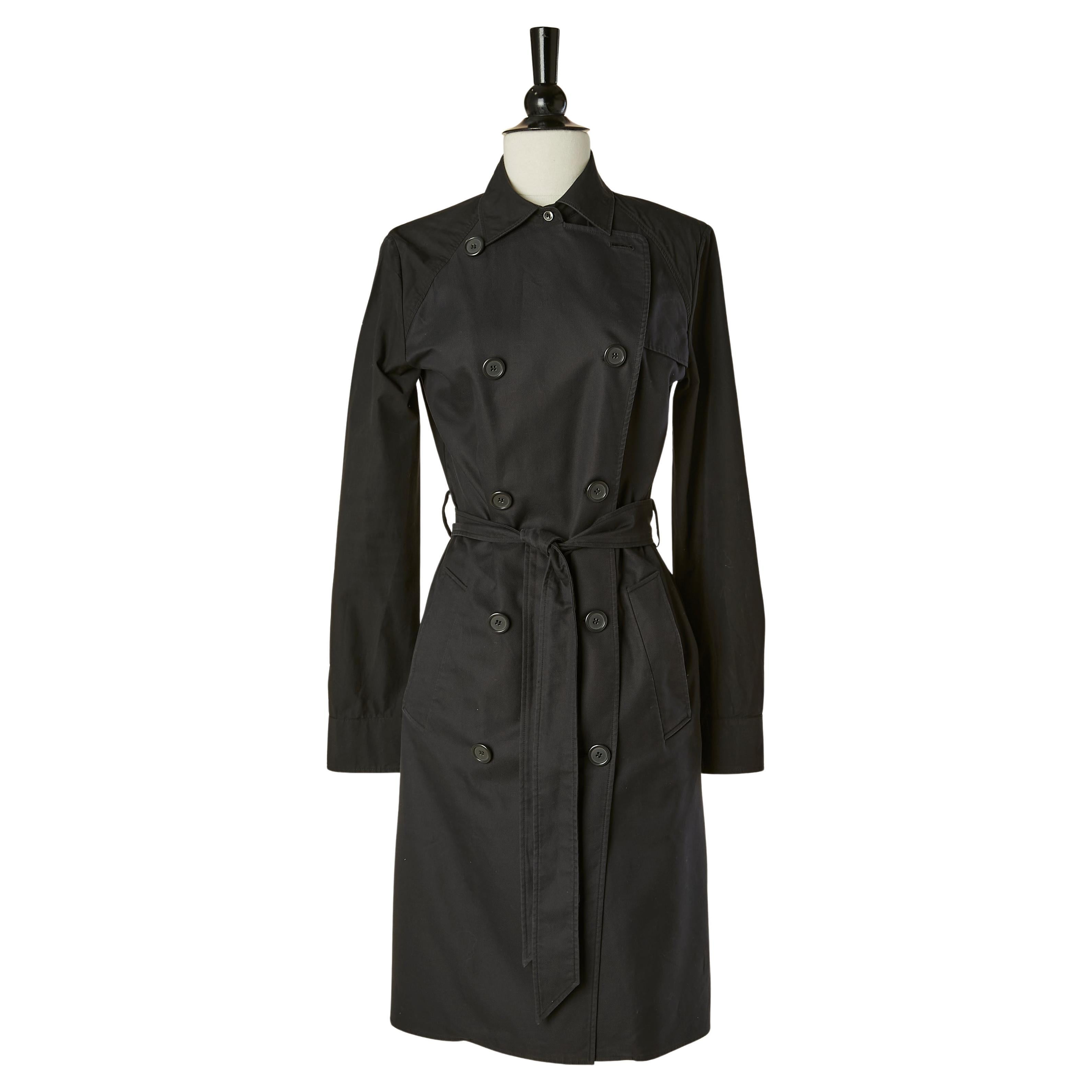 Trench-coat en coton bleu marine avec manche de chemise noire MAISON MARTIN MARGIELA 1