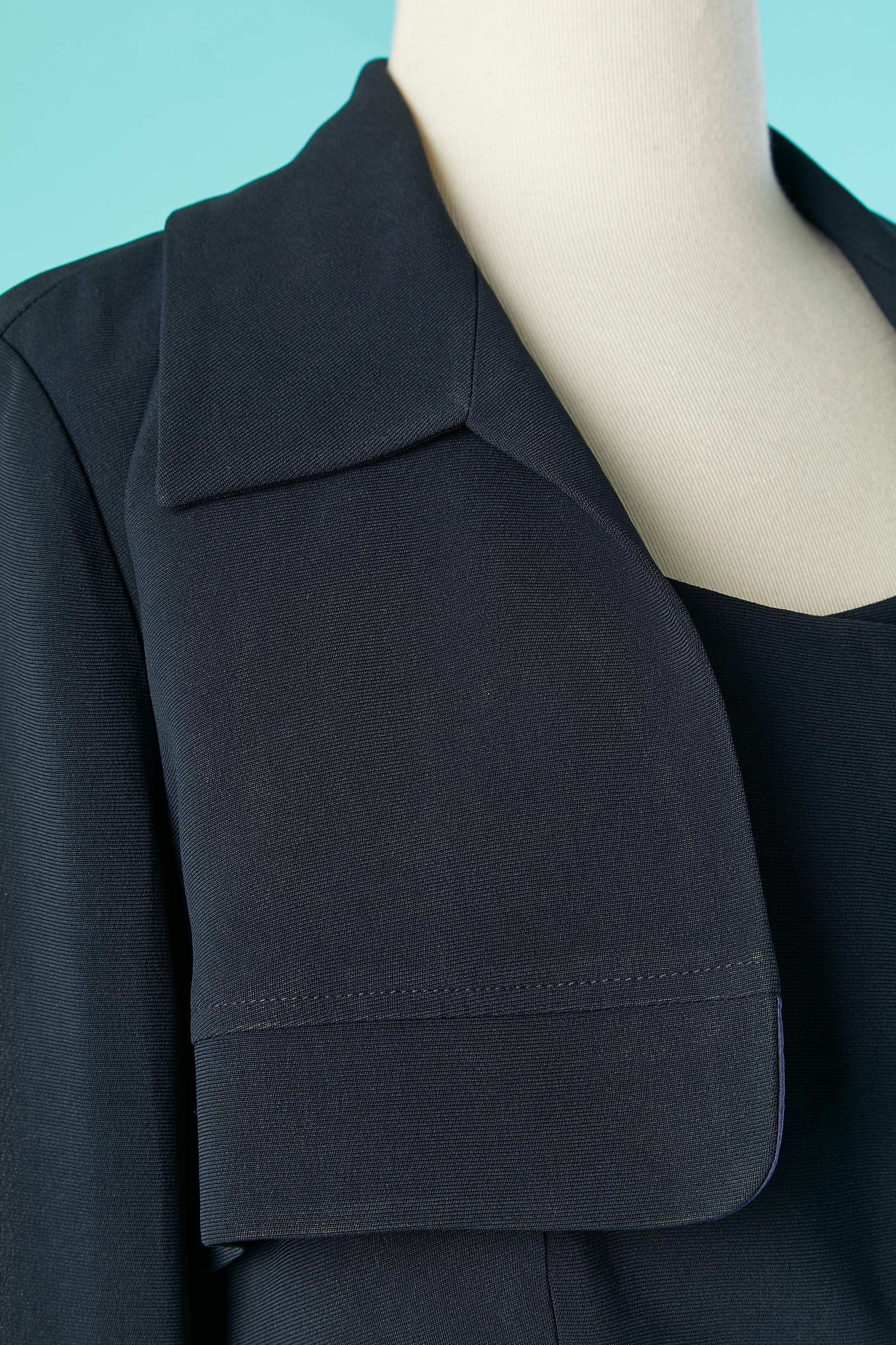 Black Navy blue double-breasted coat-dress Karl Lagerfeld for Chloé  For Sale