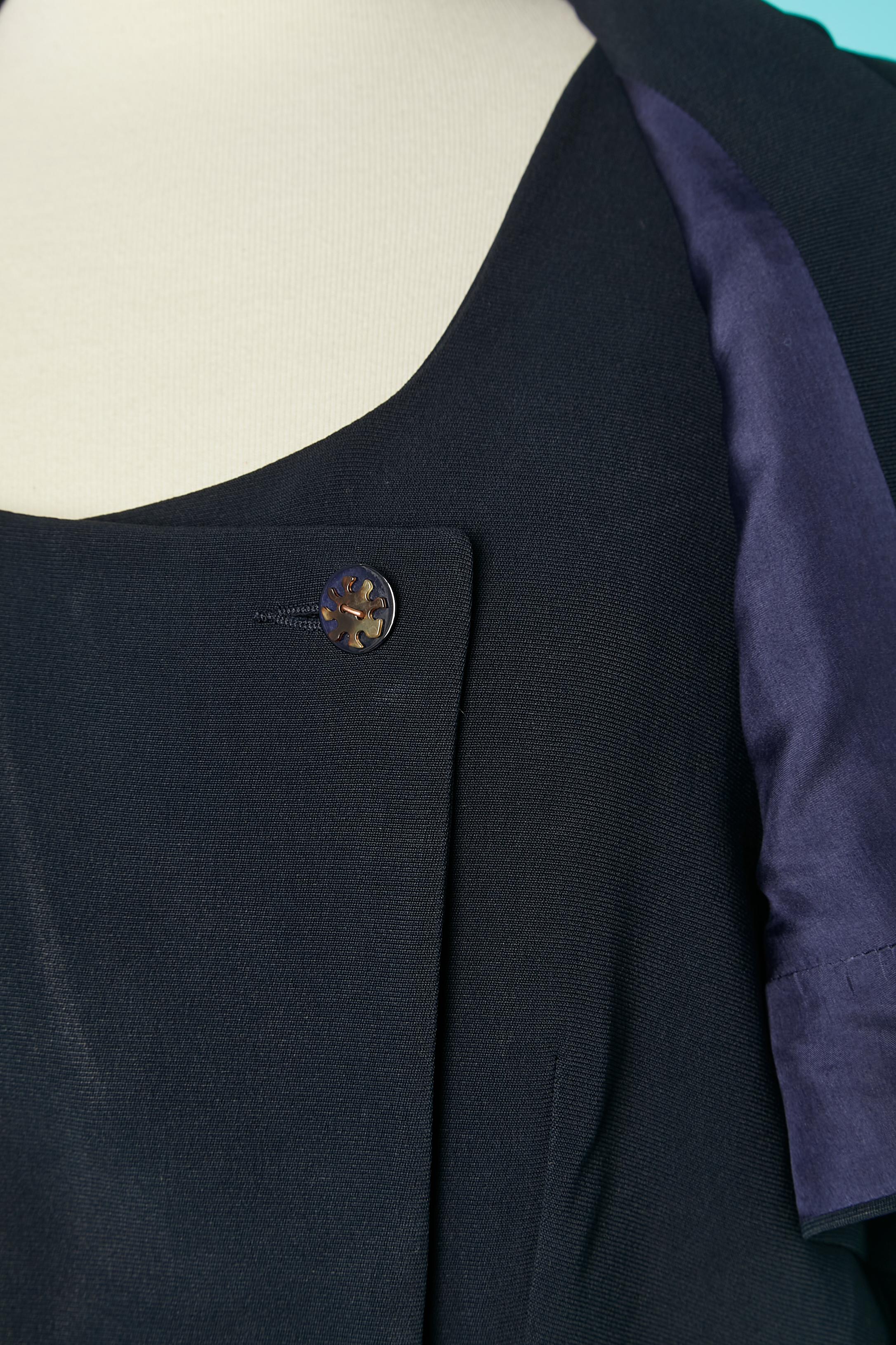 Navy blue double-breasted coat-dress Karl Lagerfeld for Chloé  In Excellent Condition For Sale In Saint-Ouen-Sur-Seine, FR