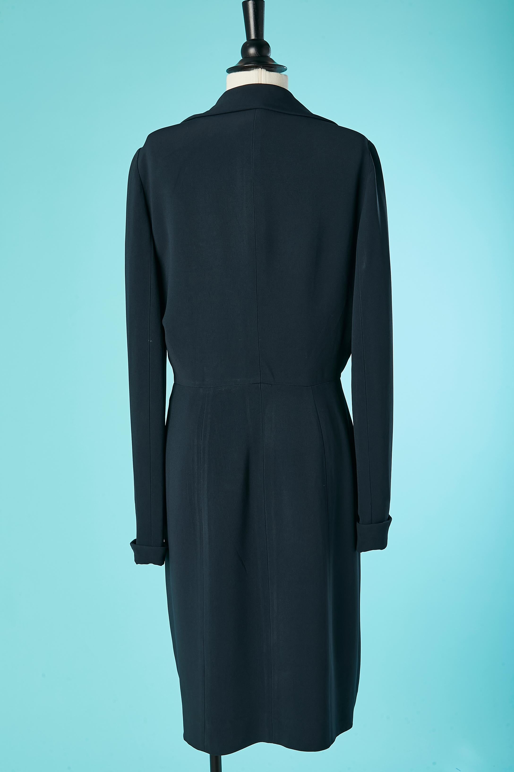 Navy blue double-breasted coat-dress Karl Lagerfeld for Chloé  For Sale 1