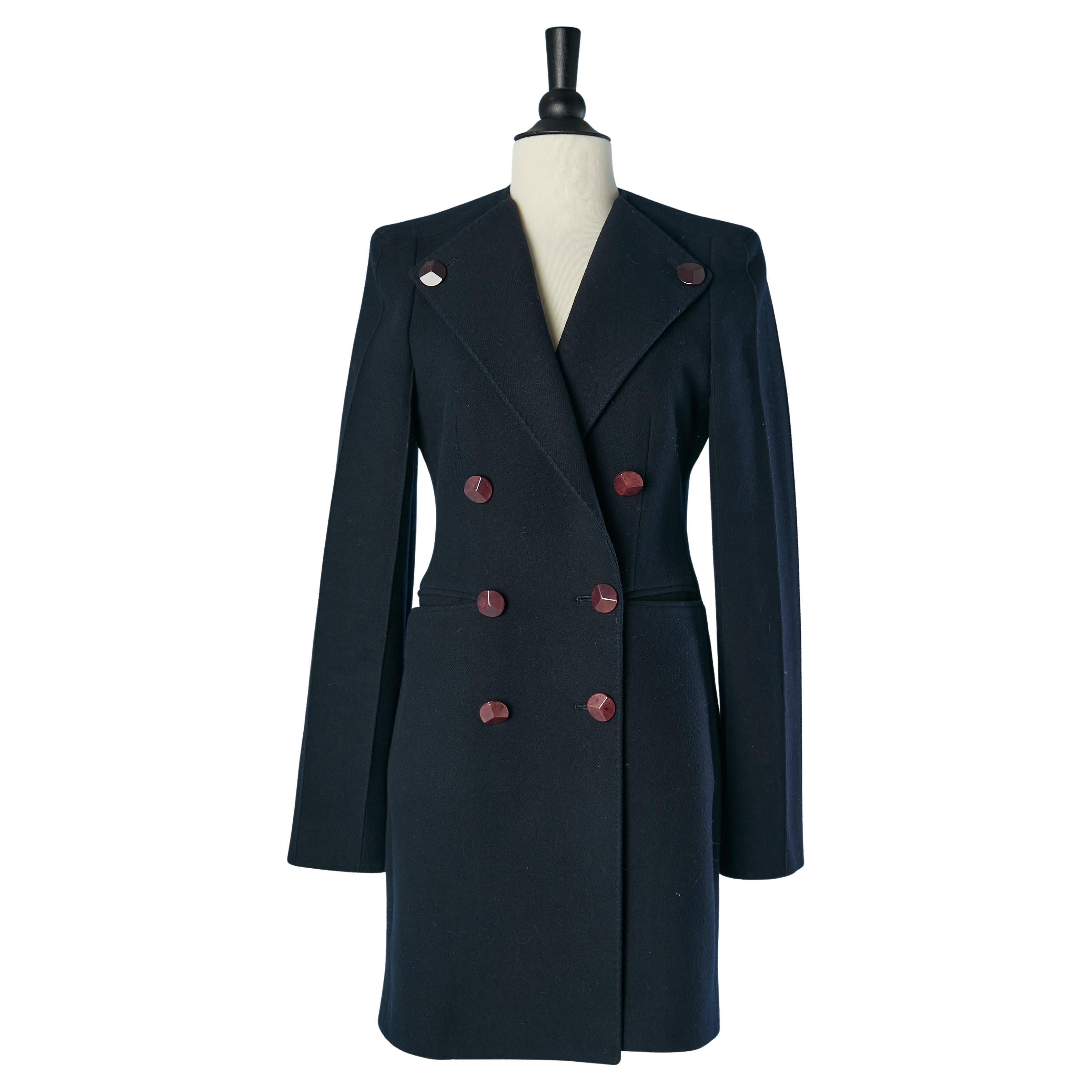 Navy blue double-breasted wool coat  STELLA MCCARTNEY For Sale