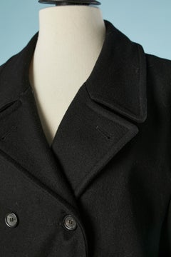 Navy blue double breasted wool pea coat Comme des Garçons Shirt