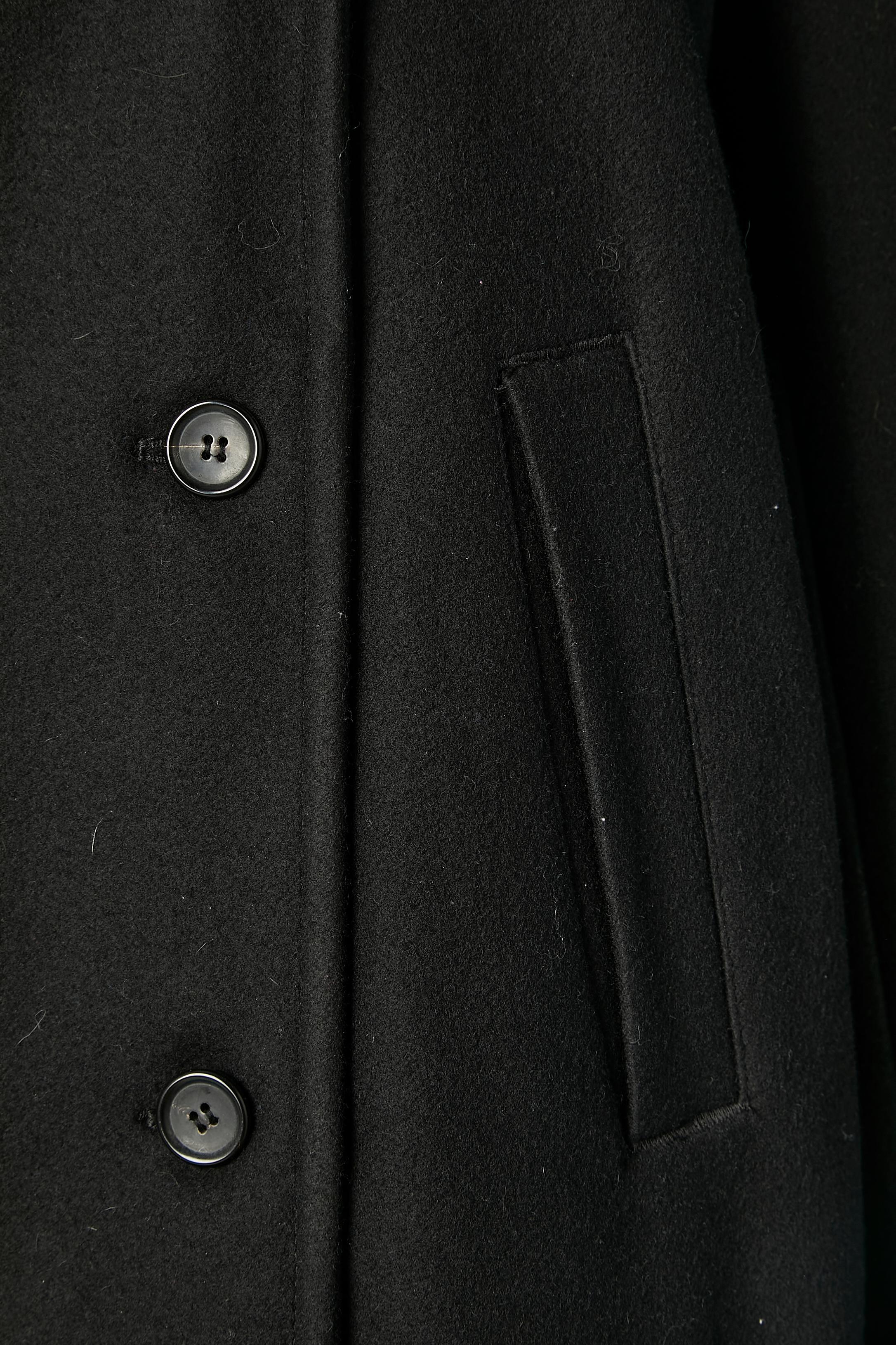 Black Navy blue double breasted wool pea coat Comme des Garçons Shirt  For Sale