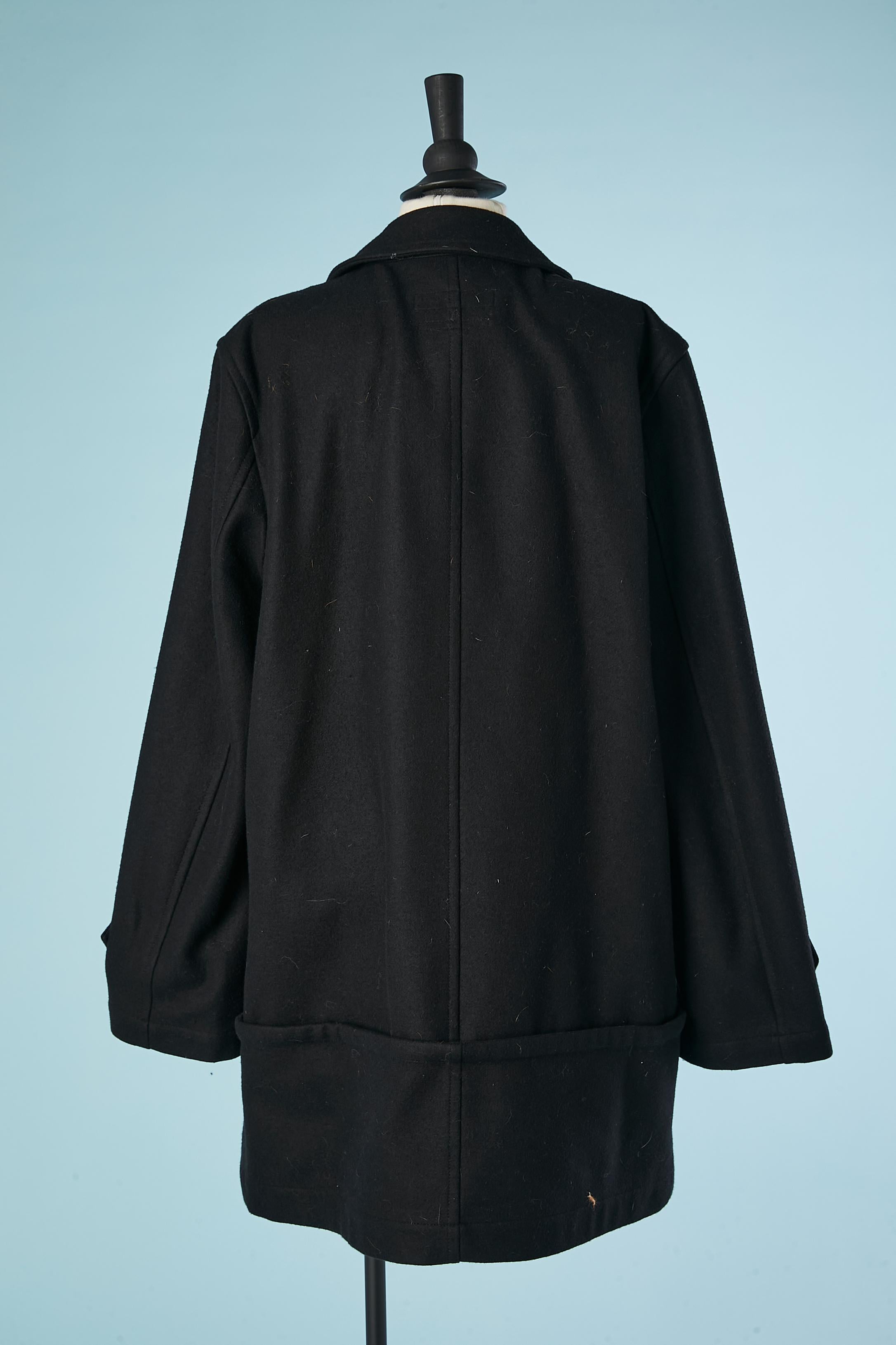 Women's or Men's Navy blue double breasted wool pea coat Comme des Garçons Shirt  For Sale