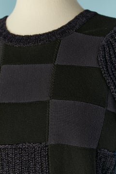 Navy  blue dress make of different knit patchwork KENZO