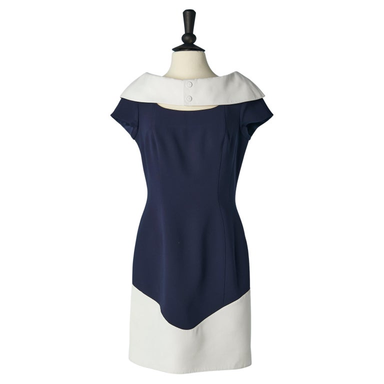 blue white collar dress Navy with and edge Thierry Mugler For Sale at 1stDibs Amelia Couture 2079 Strapless QUEEN OF SPARKLES DRESS mary janes Size:62R Shirt