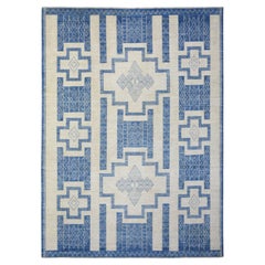Navy Blue Fine Peshawar Dense Weave Soft Wool Hand Knotted Rug 10'1" x 13'9"