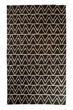 Navy Blue Geometric Turkish Rug