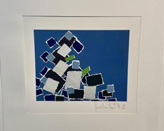 Navy, Blue, Green, Paper Collage By Isabelle Bouteillet, France