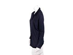Navy Blue Hermes Wool Cardigan