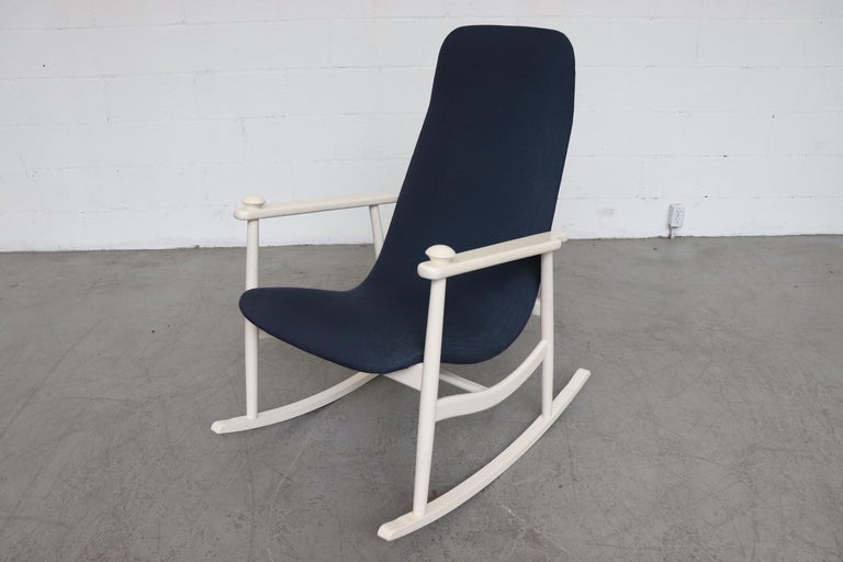 Navy Blue High Back Rocking Chair at 1stDibs