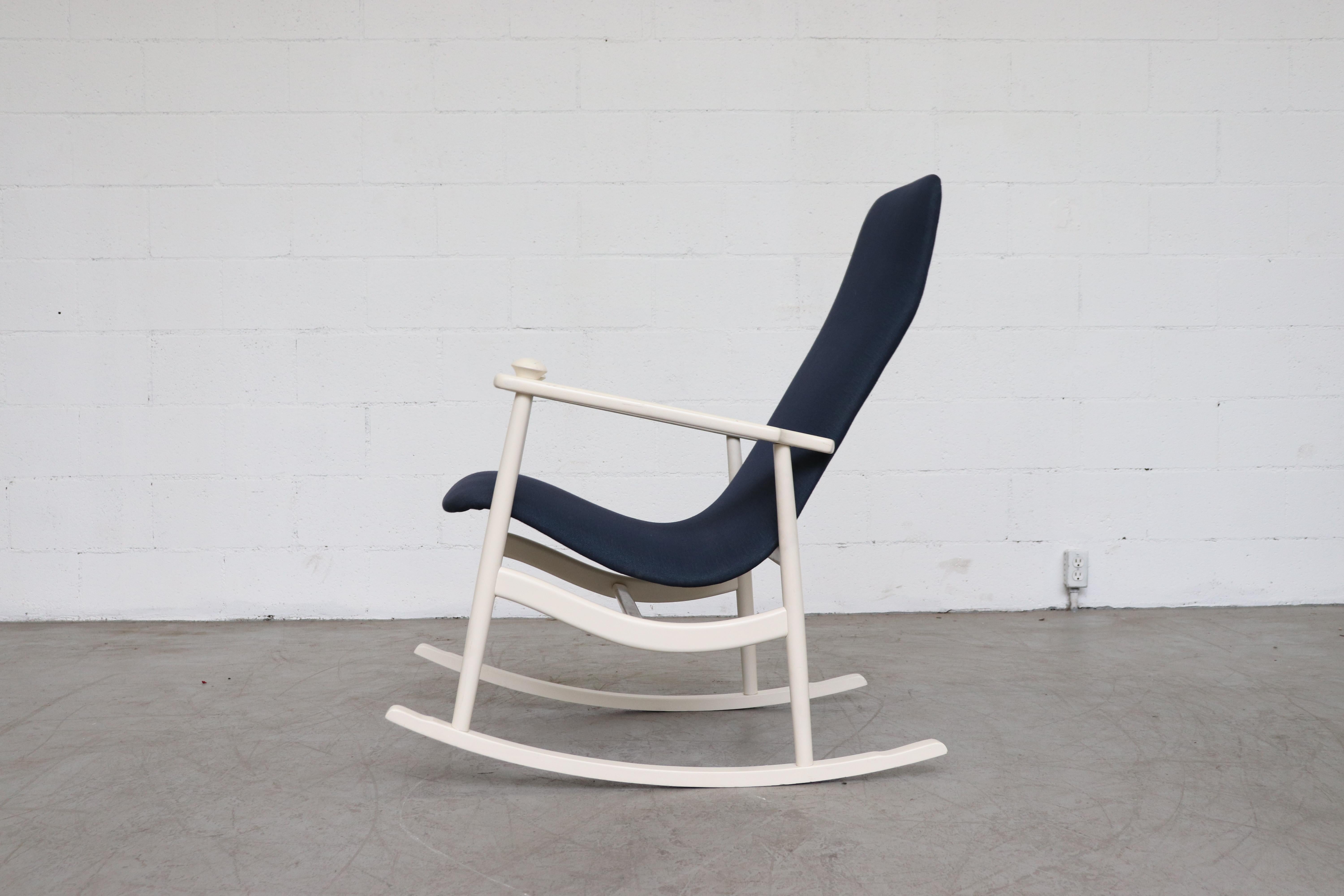 Navy Blue High Back Rocking Chair at 1stDibs | navy blue rocking chairs ...