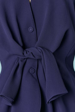 Navy blue jacket with bow in the middle front and snap Thierry Mugler