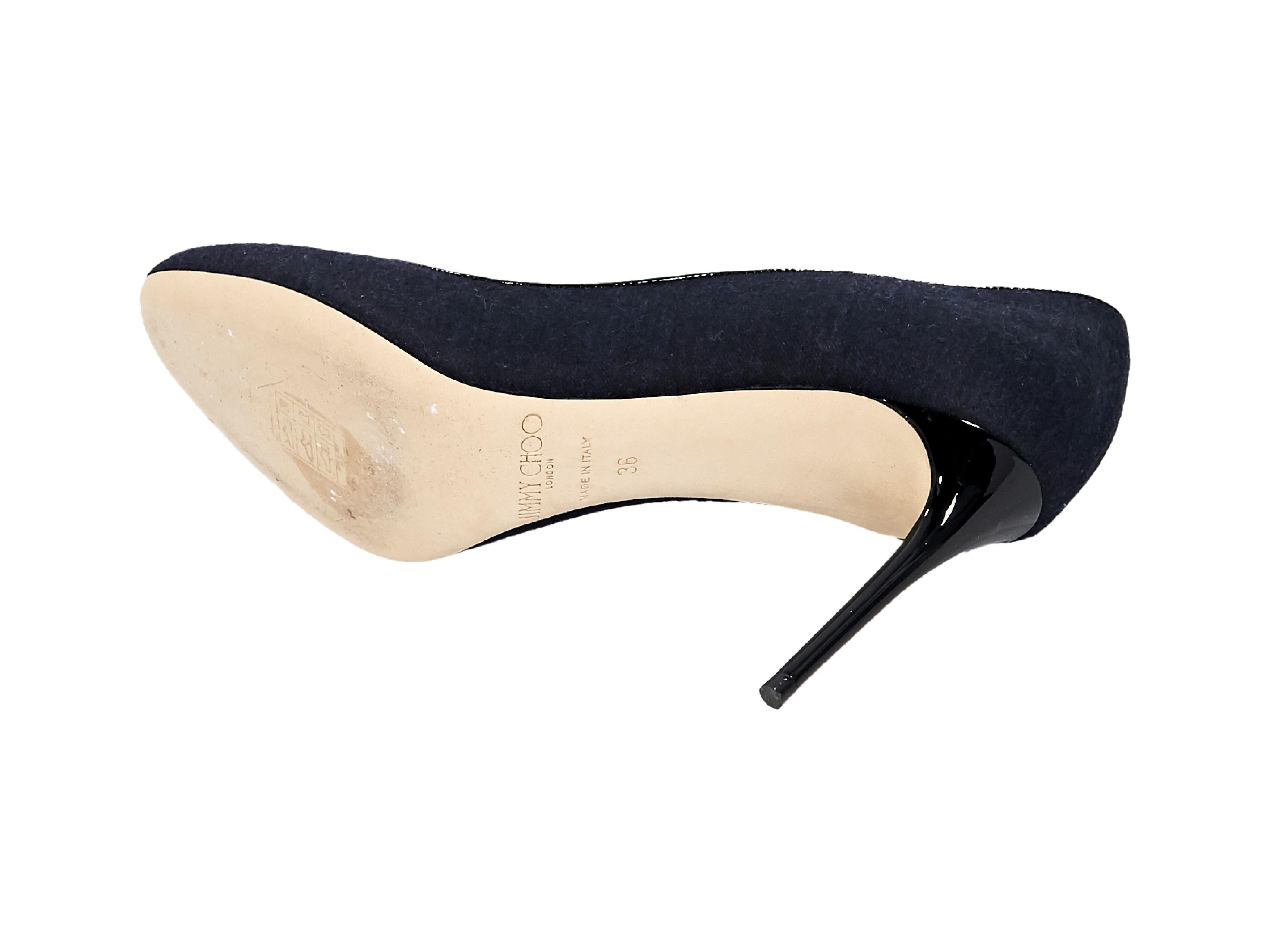 Navy Blue Jimmy Choo Cashmere Pumps In Good Condition In New York, NY