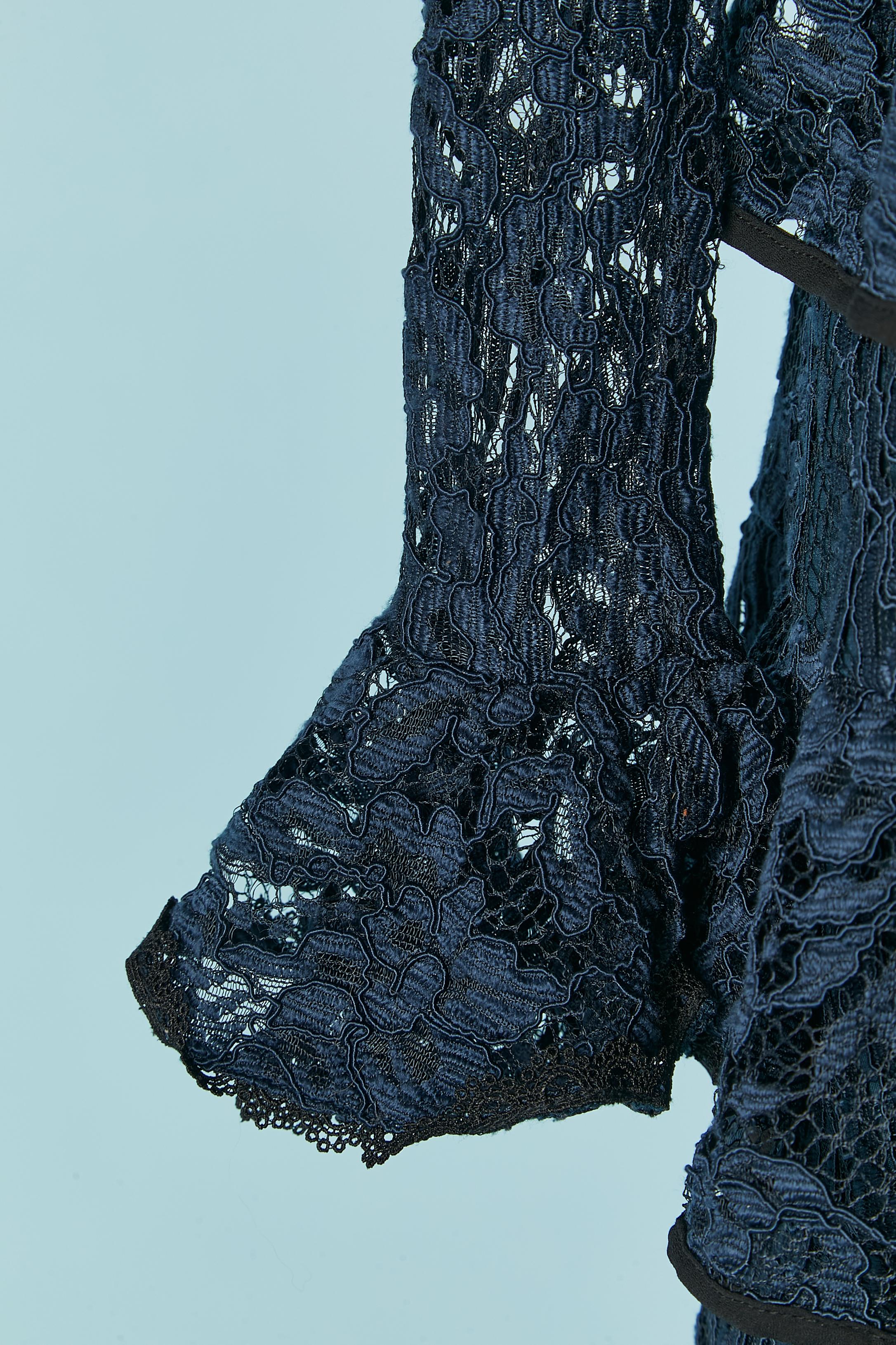 Marineblaues Spitzencocktailkleid ALEXIS Damen im Angebot