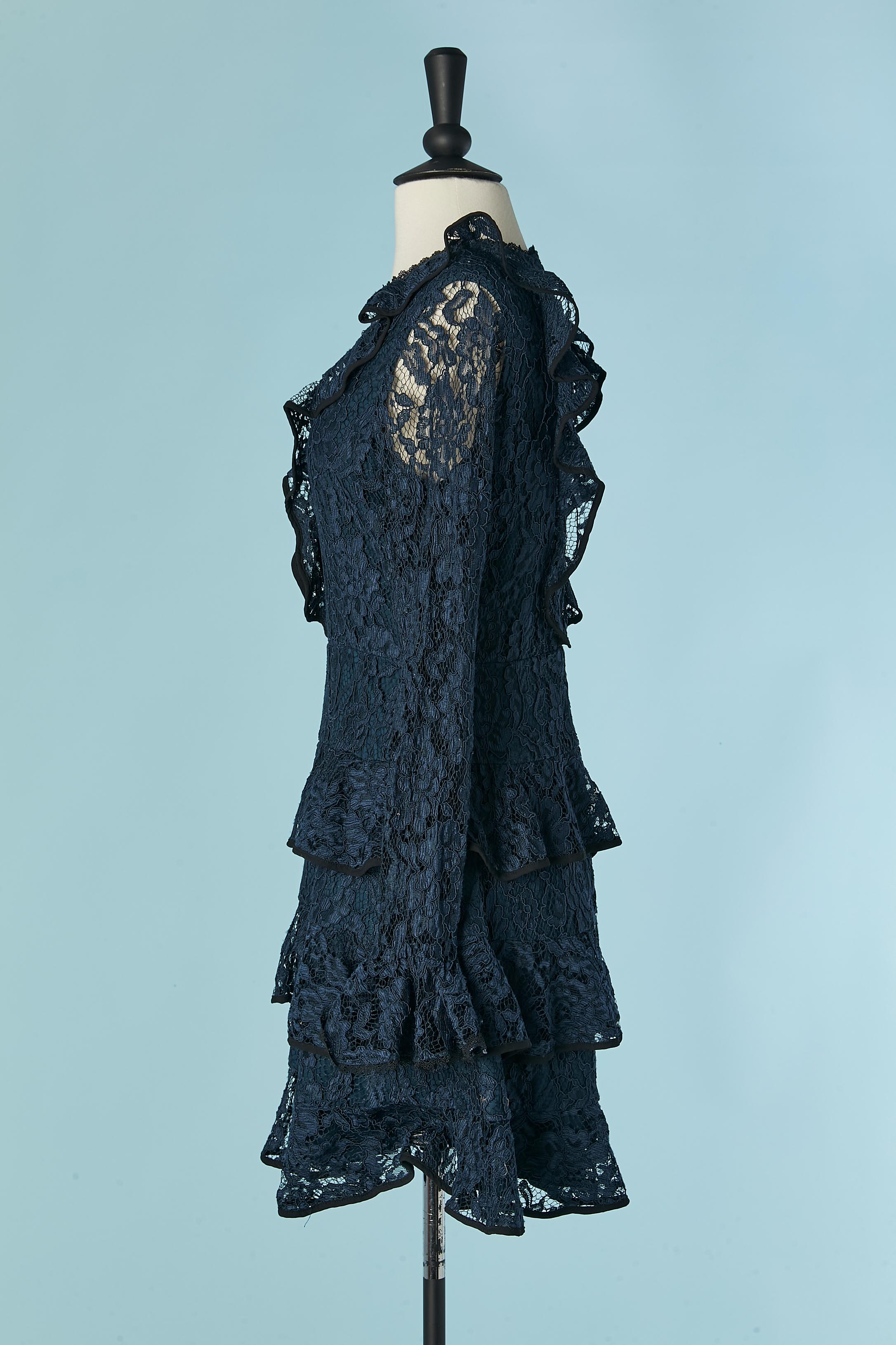 Marineblaues Spitzencocktailkleid ALEXIS im Angebot 2