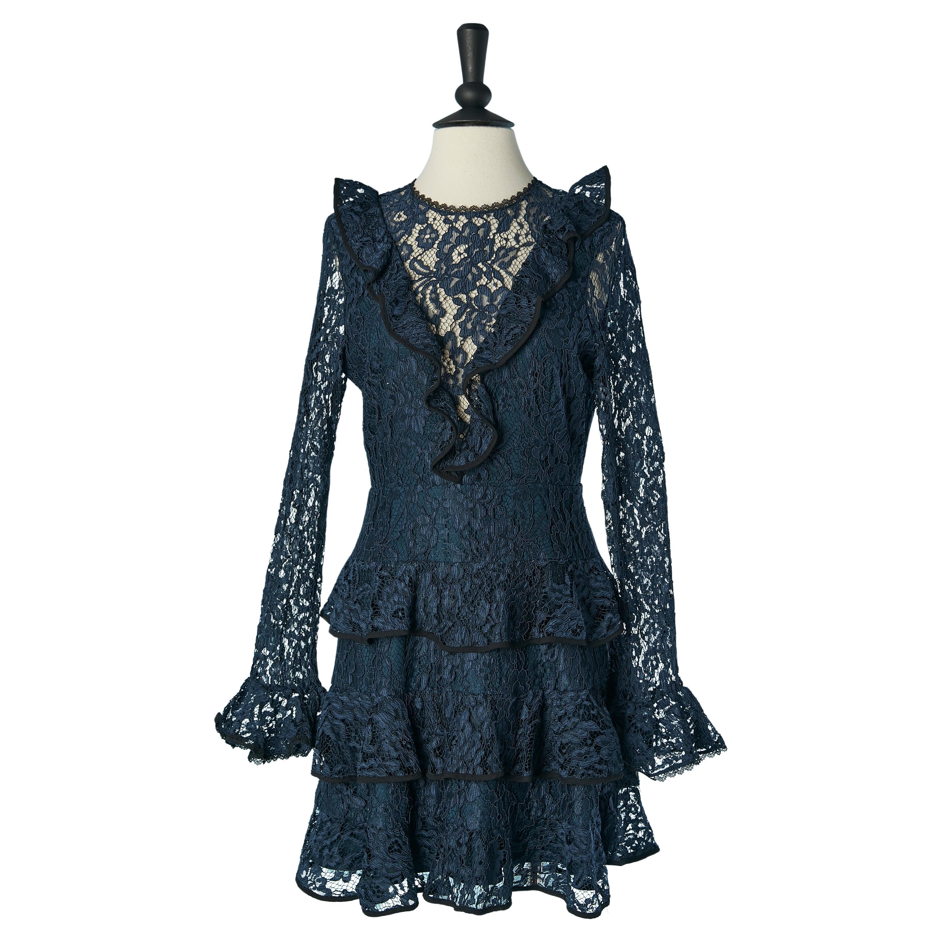 Marineblaues Spitzencocktailkleid ALEXIS