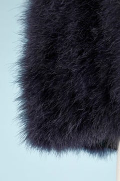 Navy blue Marabout feather cape Circa 1960's