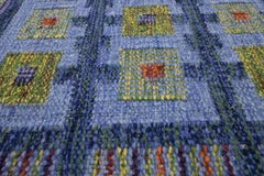 Tappeto di lana personalizzato in stile svedese moderno blu navy