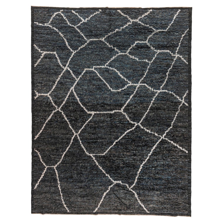 Navy Blue Moroccan Inspired Rug For Sale at 1stDibs