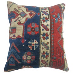Navy Blue Persian Heriz Rug Pillow