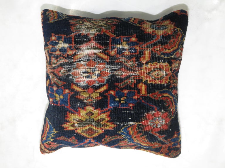 Navy Blue Persian Rug Pillow at 1stDibs