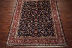 Navy Blue Persian Tabriz Rug, circa 1940