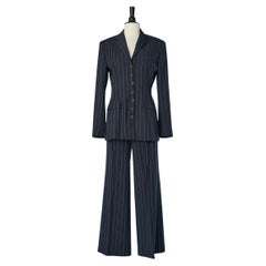 Combinaison-pantalon à rayures bleu marine avec piercing Jean Paul Gaultier FEMME