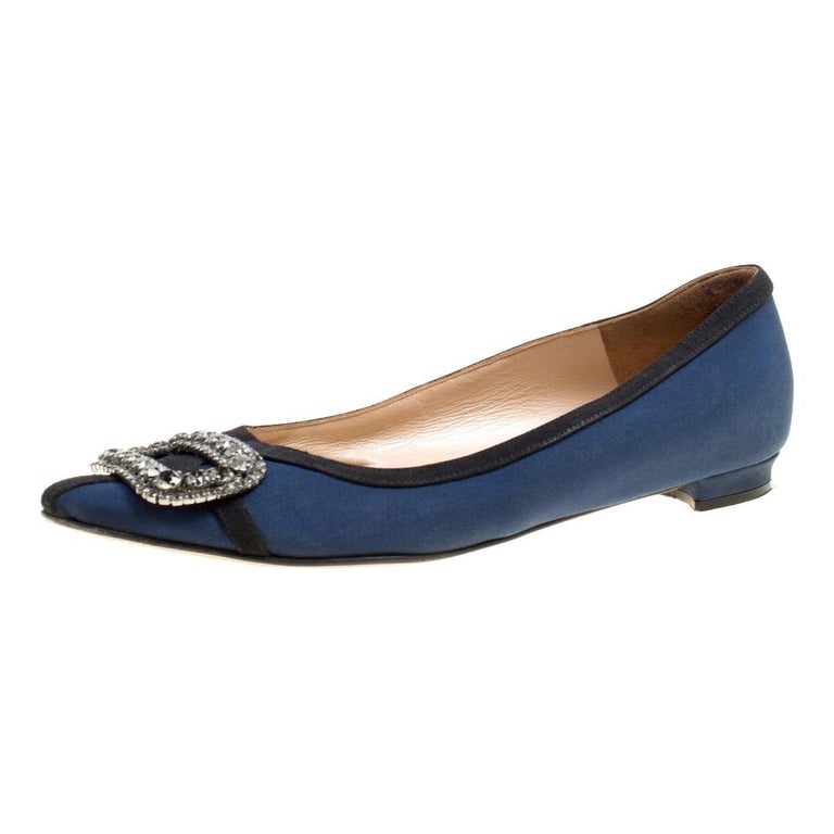 navy satin flats