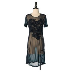Navy blue see-through nylon dress COMME DES GARCONS/ COMME DES GARCONS
